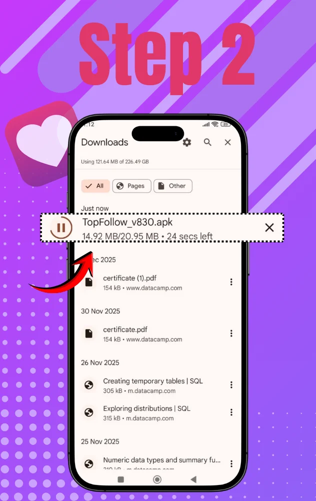 downloading interface image