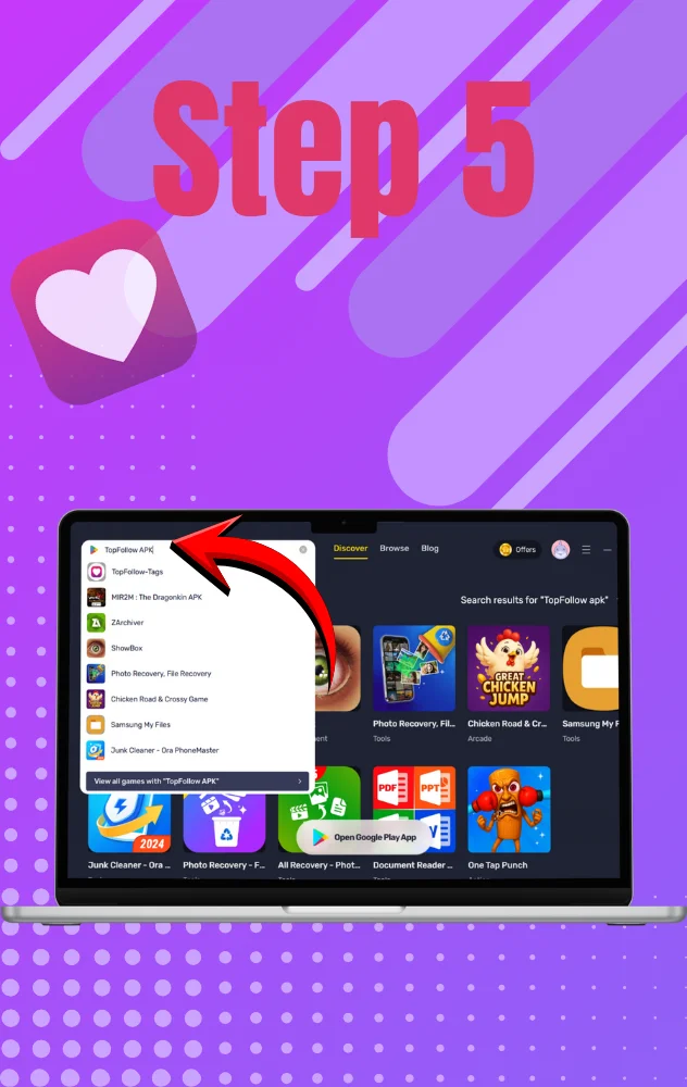 install top follow image
